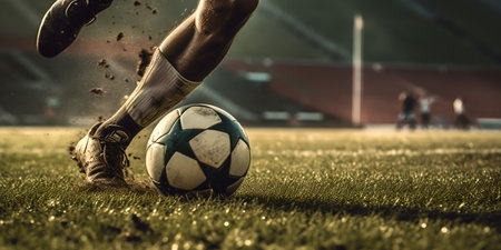 football game, football kicks the ball, game and sport theme. Generative AIの素材