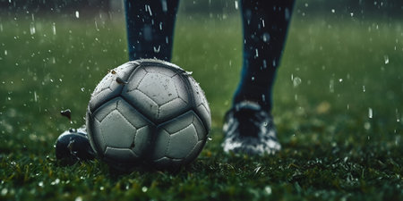 football game, football kicks the ball, game and sport theme. Generative AIの素材