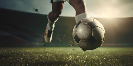 football game, football kicks the ball, game and sport theme. Generative AIの素材