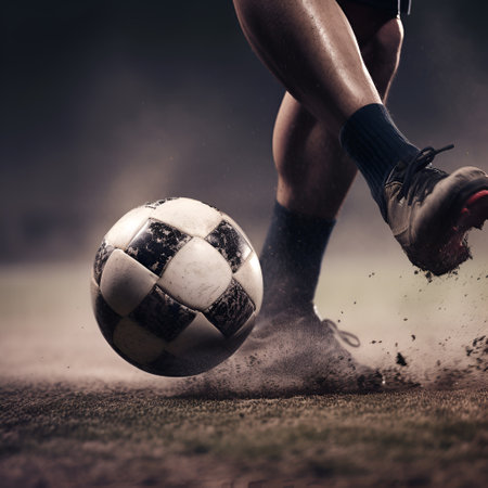football game, football kicks the ball, game and sport theme. Generative AIの素材