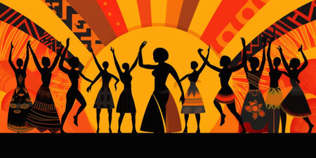 illustration on the theme of africa, national colors of africa, freedom day, emancipation day. Generative AIの素材