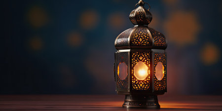 Vintage arabic lantern, theme of Eid-al-Adha, the Feast of Sacrifice. Generative AIの素材