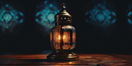 Vintage arabic lantern, theme of Eid-al-Adha, the Feast of Sacrifice. Generative AIの素材