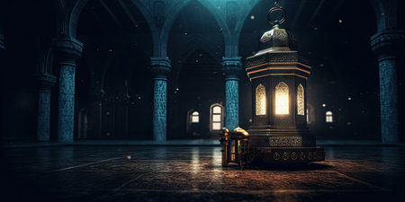 The theme of Eid-al-Adha, the Feast of Sacrifice. Place for text. Generative AIの素材