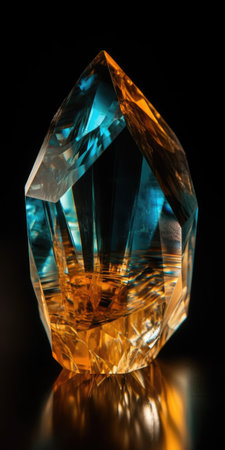 Photo of topaz mineral stone close up, macro. Generative AIの素材