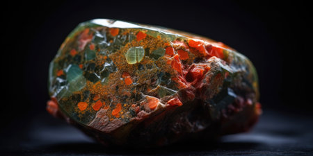 Photo of the mineral stone unakite close-up, macro. Generative AIの素材