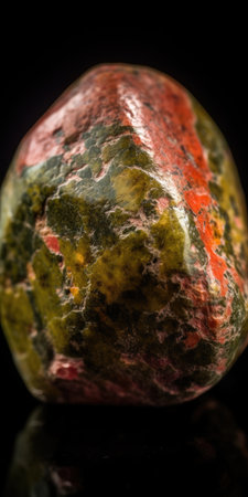 Photo of the mineral stone unakite close-up, macro. Generative AIの素材