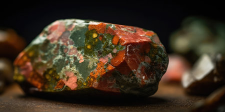 Photo of the mineral stone unakite close-up, macro. Generative AIの素材
