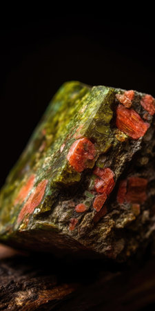 Photo of the mineral stone unakite close-up, macro. Generative AIの素材
