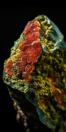 Photo of the mineral stone unakite close-up, macro. Generative AIの素材