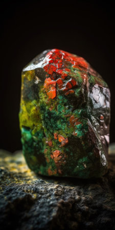 Photo of the mineral stone unakite close-up, macro. Generative AIの素材