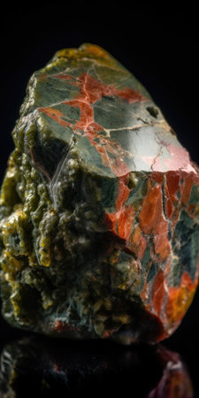 Photo of the mineral stone unakite close-up, macro. Generative AIの素材