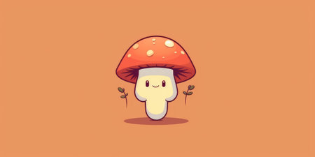 Illustration of funny mushrooms in the forest. Fantastic mushrooms in a mysterious country. High quality photo. Generative AIの素材