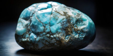 Closeup photo of the mineral turquoise, macro. Generative AIの素材