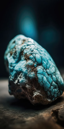 Closeup photo of the mineral turquoise, macro. Generative AIの素材