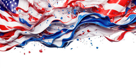 July 4th is Independence Day of the United States of America. Banner for text. Generative AIの素材
