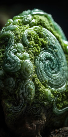 Close-up photo of jade, macro. Generative AIの素材