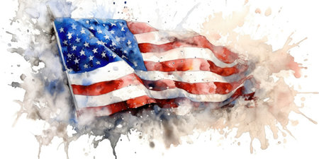 July 4th is Independence Day of the United States of America. Banner for text. Generative AIの素材
