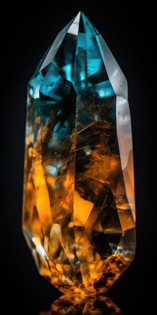 Photo of topaz mineral stone close up, macro. High quality illustration. Generative AIの素材