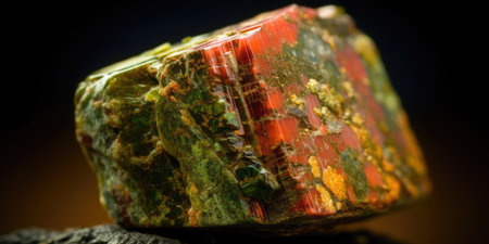 Photo of the mineral stone unakite close-up, macro. Generative AIの素材