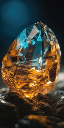 Photo of topaz mineral stone close up, macro. Generative AIの素材
