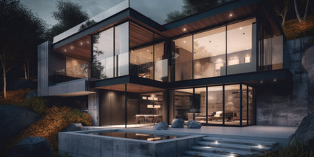 modern house. Scandinavian style. Neutral colors. minimalism. High quality photo. Generative AIの素材