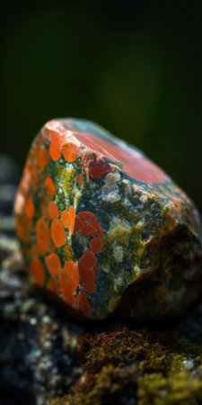 Photo of the mineral stone unakite close-up, macro. Generative AIの素材