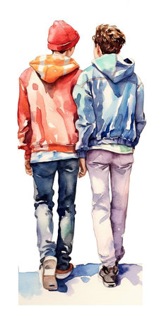 Illustration. Friendship Day, the world holiday of human connections. Generative AIの素材