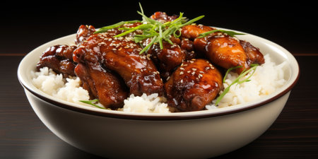 The national dish of the Philippines, adobo. Dish close-up. High quality photo. Generative AIの素材