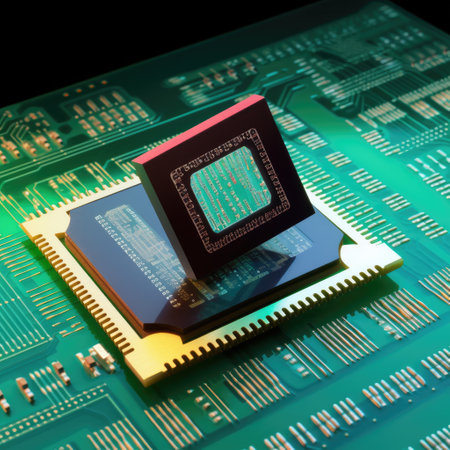 Highly detailed technological textures, the relationship of circuits and data. Microcircuits. Generative AIの素材