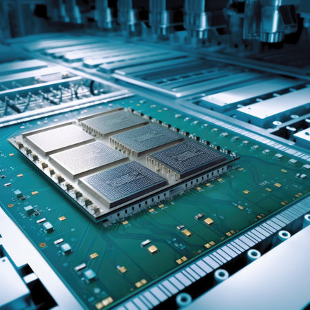 Highly detailed technological textures, the relationship of circuits and data. Microcircuits. Generative AIの素材