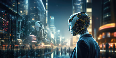 Robot. Cyborg. Modern technologies. Generative AIの素材