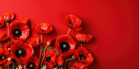 Poppy day. Memory of all the soldiers who died in wars involving Great Britain. Generative AIの素材
