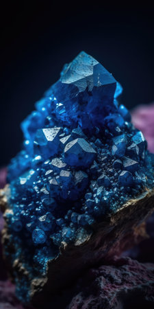 Mineral stone corundum blue close-up. High quality photo. Generative AIの素材