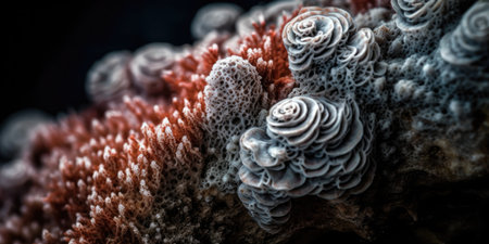 Mineral stone coral close-up. High quality photo. Generative AIの素材