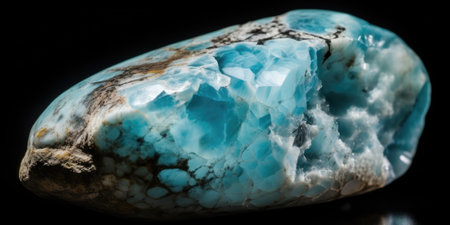 Closeup photo of the mineral turquoise, macro. High quality photo. Generative AI.の素材