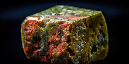 Photo of the mineral stone unakite close-up, macro. High quality photo. Generative AIの素材