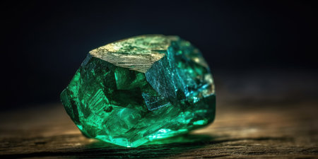 Photo of emerald mineral stone close up, macro. High quality photo. Generative AI.の素材