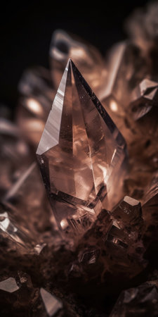 Closeup photo of mineral smoky quartz, macro. High quality photo. Generative AIの素材