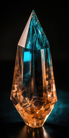 Photo of topaz mineral stone close up, macro. High quality illustration. Generative AIの素材