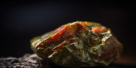 Photo of the mineral stone unakite close-up, macro. High quality photo. Generative AIの素材