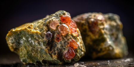 Photo of the mineral stone unakite close-up, macro. High quality photo. Generative AIの素材
