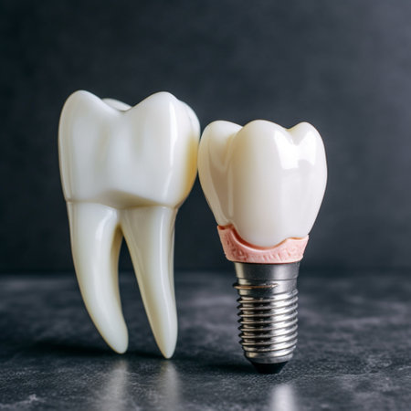 Implants and dentistry, dental treatment. High quality photo. Generative AI.の素材