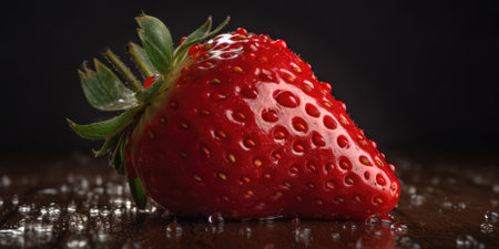 Juicy ripe strawberries close-up. High quality photo. Generative AIの素材
