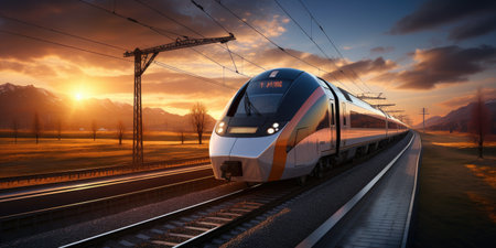 Train, transport and movement theme. High quality photo. Generative AIの素材