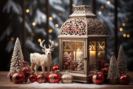 beautiful Christmas gifts, Christmas background, New Year's holiday background. Generative AIの素材