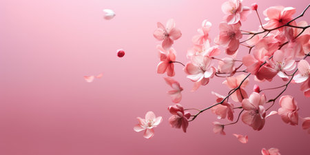 Pink roses on a neutral background, shot for a postcard or poster.の素材