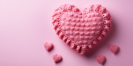 Simple heart on a light background, top view, space for text. Valentine's day theme.の素材