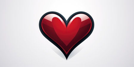 Simple heart on a light background, top view, space for text. Valentine's day theme.の素材