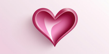 Simple heart on a light background, top view, space for text. Valentine's day theme.の素材